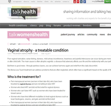 Vaginal atrophy - a treatable condition'